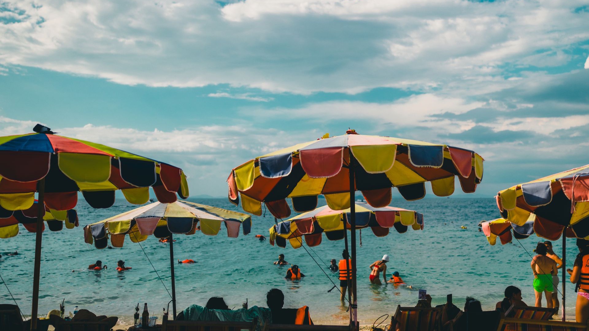 Modern Expat Magazine editorial artwork for Phuket Beach Life 2026 with an abstract beach and paddle board