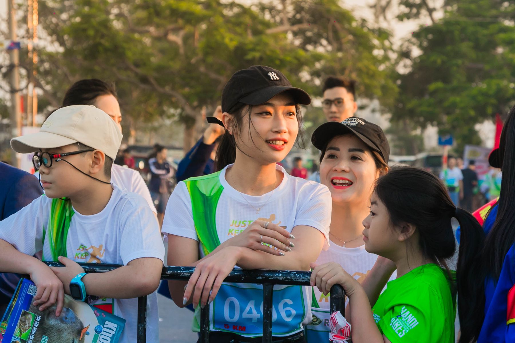 Runners and supporters gathered at an outdoor race