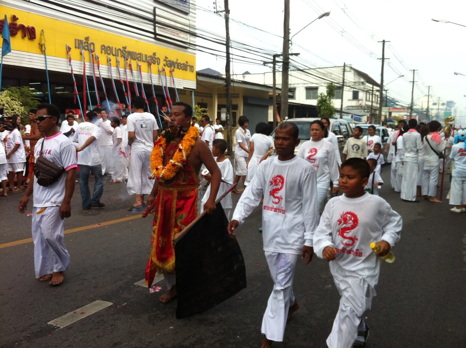 A street procession during Phuket Vegetarian Festival