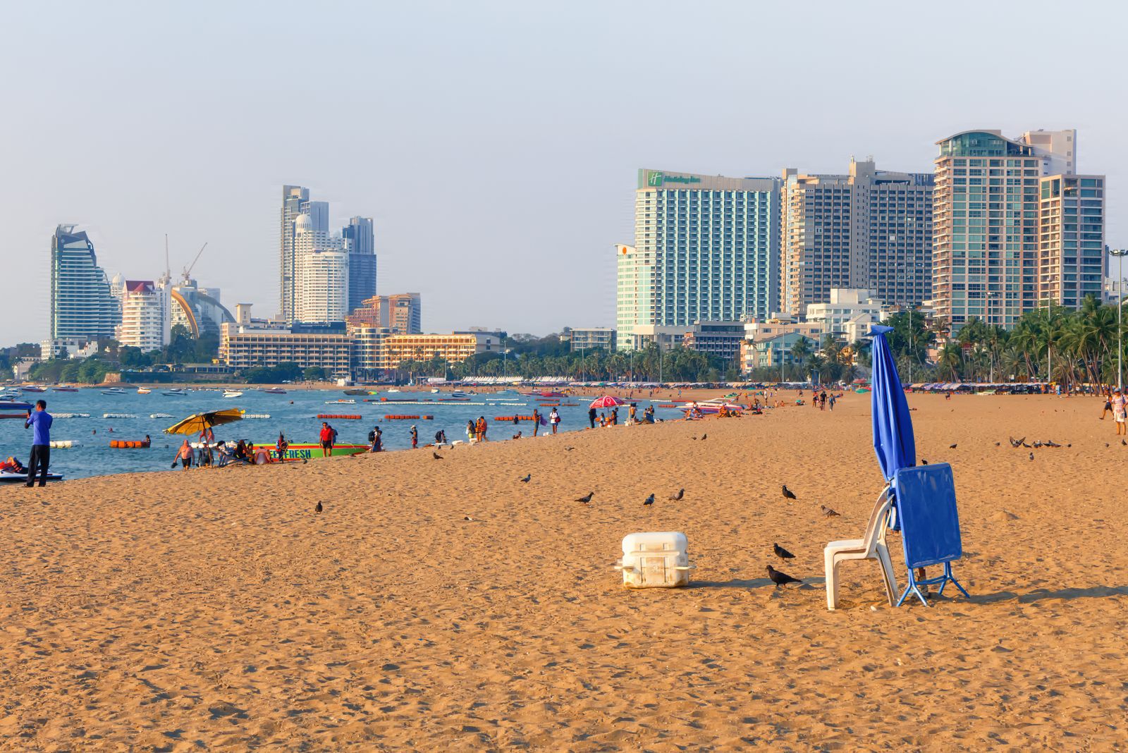 Pattaya beachfront and city skyline